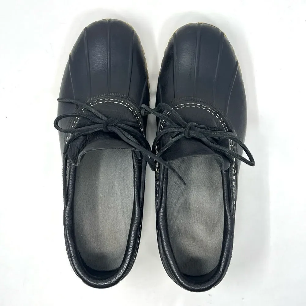 L.L.Bean Rubber Moc Duck Low Profile Boots Black Leather Gum Sole Women’s 9M